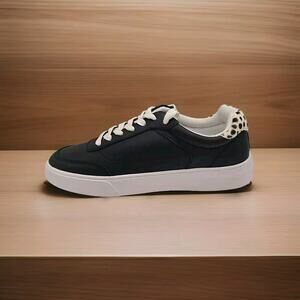 Official Program STW-30 Womens Casual Low Top Sneaker Shoes Black Leopard US 7.5